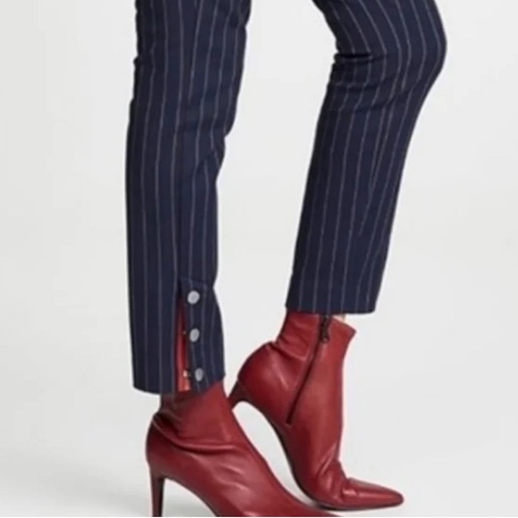 Rag & Bone Navy “Simone” Snap Ankle Pants With Red/White Pinstripes Size 2 EUC - Picture 13 of 13